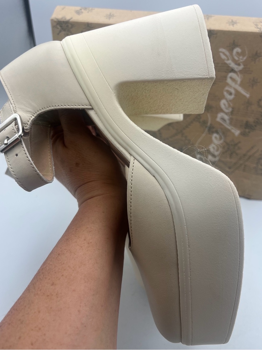 Free People Gwen Platform Block Heel Mary Jane Pumps AnkleStrap Women’s EU39 NEW - Picture 11 of 13